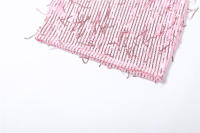 BUNO-minivestido brillante con borlas y retales para mujer, Vestido ajustado con cuello Halter, impresio - details 9
