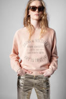 Sudadera bordada de algodón rosa con letras clásicas ZV de nicho francés para mujer, suéter bordado, principios de otoño - details 4