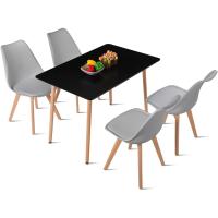 Juego de Mesa de Comedor y Sillas, 1 Mesa Redonda de 80 cm + 4 Sillas Blancas, de Diseño Nórdico - details 82
