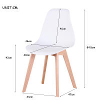 Juego de sillas de comedor medievales nórdicas con patas de madera maciza para sala de estar, comedor, dormitorio, estudio, blanco, negro, gris, 4 Uds. - details 0
