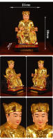 Resina de cuerpo dorado chapada en oro de 12 pulgadas con nombre del maestro pintado y estatua de Buda del dios de la estufa - details 7