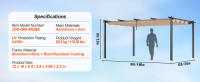 SucceBuy Pérgola retráctil para exteriores de 10'x13' con dosel, estructura de aluminio, parasol moderno para patios, jardines, terrazas y patios traseros - Gris - details 7