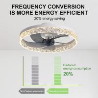 Ventiladores de techo Led inteligentes modernos, candelabro de acrílico nórdico Invisible, Control remoto por aplicación - details 6