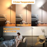 Lámpara de Pie LED Regulable, Lampara de Pie Salon con Distancia & Táctil, 4 Temperaturas de Color, 1300LM, Lámpara de Lectura Moderna para Salón, Dormitorio y Oficina, 20W, Negra - details 22