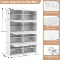 8 Niveles, 32 Pares de Zapateros, Organizador Portátil, Zapatero Que Ahorra Espacio, para Armario, Entrada, Dormitorio, Pasillo (Blanco, 2 x 8) - details 6