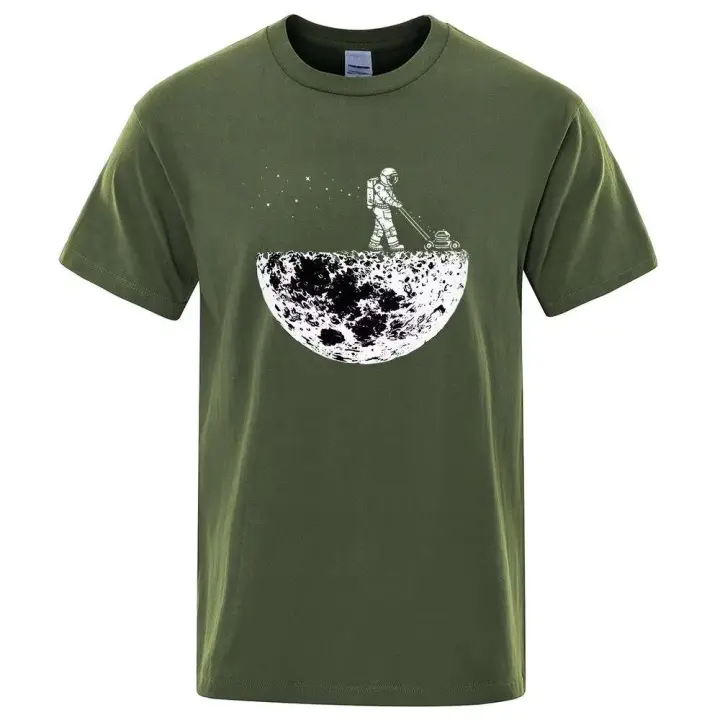 Camiseta de astronauta, diseño, depilación masculina en la luna, camisa transpirable de moda, ropa creativa, camiseta extragrande - 1