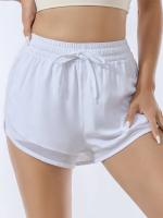 Pantalones cortos deportivos falsos de secado rápido para mujer, pantalones cortos informales de cintura elástica para correr - details 4