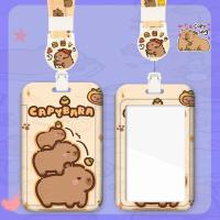 Nuevo Tarjetero de dibujos animados, tarjetero de plástico con cordón para tarjetas de visita de capibara, bonito - details 12