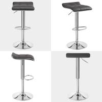Taburetes de Cocina Giratorios 360° Altura Ajustable con Reposapiés Taburetes Altos con Asiento PVC para Comedor, Salón y Cafetería Negro+Negro - details 43