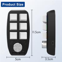 Teclado de perilla Macro de programación personalizada USB, 6 teclas, copia y pasta, Mini botón para Photoshop Gaming, Teclado mecánico negro - details 4