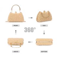 Bolso de mano de cena de perlas para mujer, bolso de mano con cuentas de cristal, adecuado para bodas, novias, fiestas, bailes - details 13