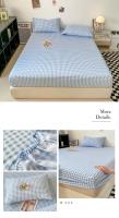 Plaid Style Fitted Sheet Skin-friendly Bed Cover Elastic Bedsheet for Girls Boys Room couvre lit Home Bed Linen(No Pillowcase) - details 14