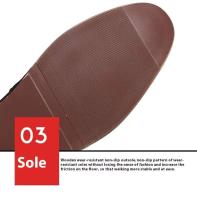 Zapatos de hombre Estilo británico Versátil Cuero genuino Arco Moda Punta puntiaguda Cierre sin cordones PU - details 3