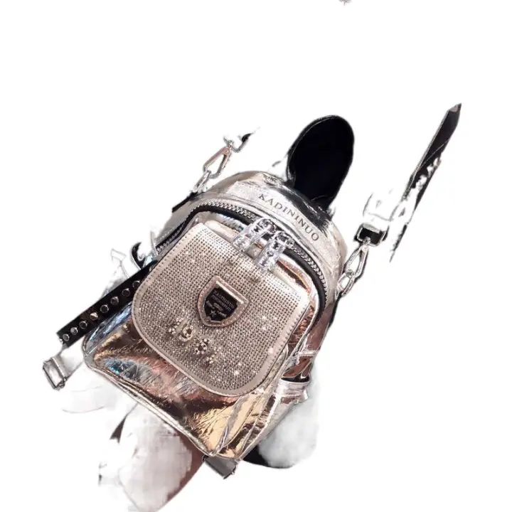 Mochila Super Pop para mujer, nueva moda, Mochila pequeña de estilo occidental de alta calidad, bolso de tres usos TrendyinsSilver - 1