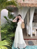 Vestido de Tirantes Bordados Estilo Deseo Puro para Mujeres Cintura Ajustable Adelgazante - details 5