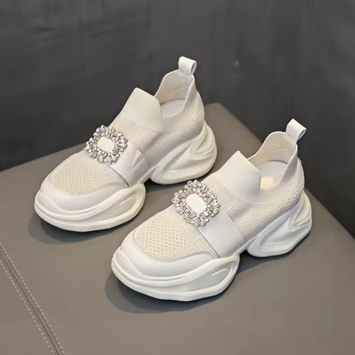 Zapatos de Malla Transpirable para Mujer con Suela Gruesa Altura Intermedia Aumentable - 1