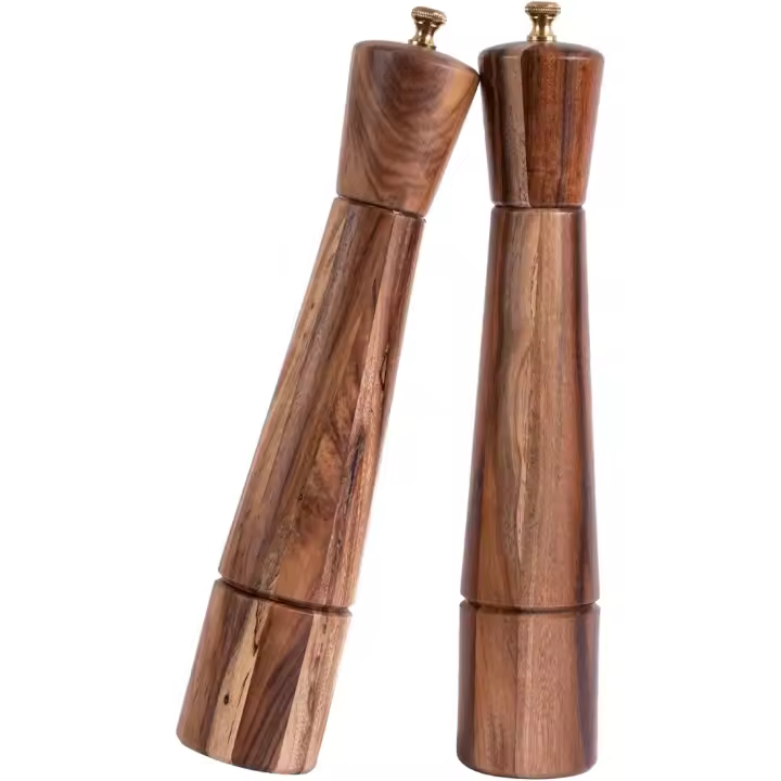 Molinillo DeroTeno Ajustable de Cerámica Molinillo de Pimienta de Acero Inoxidable Madera de Acacia - 1