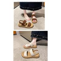 Sandalias de Tacón para Mujer Verano 2025 Estilo Romano con Suela de Torta Punta Redonda - details 18