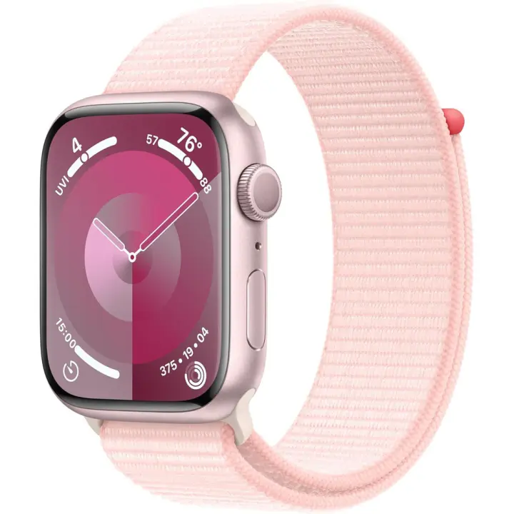 Apple Watch Series 9 [GPS 45 mm] Caja de aluminio para reloj inteligente con bucle deportivo rosa. Fiess Tracker, aplicaciones de oxígeno en sangre y ECG, siempre activas - 1