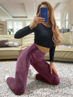 Mallas sin costuras para mujer, pantalones deportivos de fitness, cintura alta, levantamiento de cadera, vientre, secado rápido, yoga - details 10