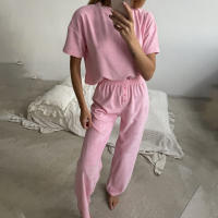 2025 nuevo cómodo señoras traje moda casual top pantalones primavera verano - details 2