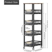 Carrito de Supermercado con 5 Niveles Carro de Cocina o Baño con Estante Extraíble, Metal, Tamaño 40x30x107,5 cm - details 8