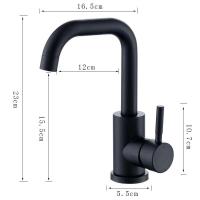 Grifo de lavabo de acero inoxidable 304, mezclador de lavado en frío y caliente, grúa con rotación de 360 ​​grados, grifos de fregadero, grifo de Palanca única para Baño - details 6