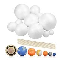 Kit de proyecto de Sistema Solar, manualidades de modelo planetario, 14 bolas de esferas de poliestireno de tamaño mixto para proyectos de ciencia escolar - details 0
