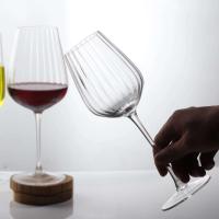 Vaso de cristal a rayas de champán y vino tinto vertical nórdico, vaso alto para uso doméstico - details 3