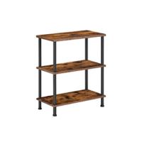 HOOBRO Mesa Auxiliar con Bandeja, de Sofá Plegable con Bandeja Extraíble de Madera, Mesa de Café de Estilo Vintage con Estructura Metálica, Estilo Industrial Contemporáneo, Marrón Rústico EBF29BZ01 - details 7