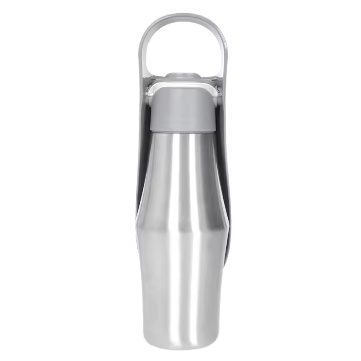 Botella de agua grande para perros de acero inoxidable, 750ml, gran capacidad, a prueba de fugas, 2 en 1, cuenco de agua para perros, boca ancha, resistente al desgaste - 1
