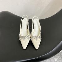 Cadena de diamantes de imitación tacones altos nuevo temperamento puntiagudo bolsa de banquete francés sandalias de cabeza zapatos individuales vacíos - details 30