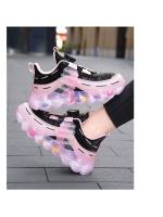Zapatillas de deporte para niños, zapatos deportivos antideslizantes para niñas, zapatos de cuero impermeables para niños, zapatillas de tenis informales ligeras y bonitas de color rosa para correr - details 19