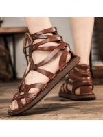 Zapatos de cuero de los hombres de estilo romano, zapatillas casuales, suaves y cómodas, sandalias de playa al aire libre, verano Nuevo - details 11