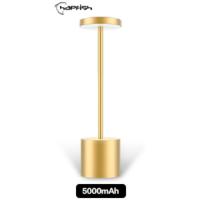 Lámpara de Mesa LED Recargable Inalambrica, 5000mAh Lamparas Portatil Bateria Sin Cable, Lámpara Escritorio USB, 3 modos de color, Para Exterior, Mesilla, Restaurante, Jardin, Mesita– Marrón - details 12