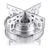 TOMSHOO-Acero inoxidable portátil para acampar, soporte cruzado y tapa para estufa de Alcohol, supervivencia al aire libre, con asas plegables - details 3