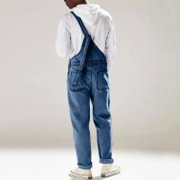 Monos de Denim a Rayas para Hombres Pantalones de Trabajo Diarios Casuales con Múltiples Bolsillos - details 3