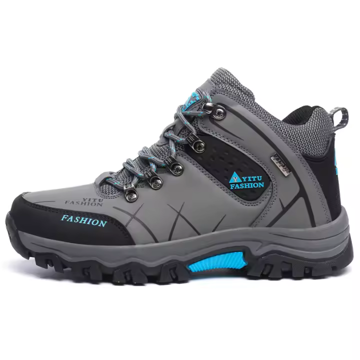 Zapatos de senderismo impermeables para hombre, de cuero, cómodos, ligeros, antideslizantes, botas de trabajo para caminar al aire libre - 1