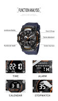 Reloj Deportivo SMAEL para Hombres con Doble Tiempo LED Digital Moda Cronógrafo de Cuentdown Caja de Aleación Impermeable Reloj Militar de Pulsera - details 2