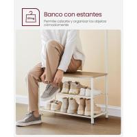 3 en 1 Estructura Acero para Pasillo 32 x 70 x 177 cm Estilo Morno Roble y Crema HSR041W09 - details 2