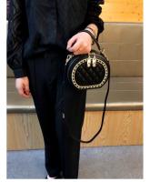 Bolso redondo pequeño con cadena de diamantes de imitación de marca Hong Kong2025Nueva bolsa de hombro de celebridades de Internet que combina con todo - details 7
