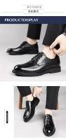 Zapatos de cuero genuino para hombres Transpirables, estilo británico, de cuadros, para bodas y negocios formales - details 9