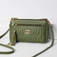 Bolso cruzado de cuero PU para mujer, bolsa de hombro con cremallera de gran capacidad, con hilo de bordar, a la moda, novedad - details 2