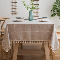 Mantel antimanchas rectangular, Diseño cuadrado de bordes para Decoración de mesa de Comedor - details 9