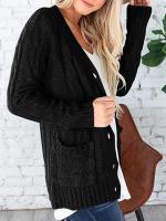 Suéter de manga larga con cuello en V para mujer, cárdigan de un solo pecho, nuevo, Otoño e Invierno - details 19