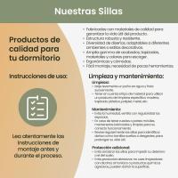 Pack de 4 Sillas Escandinavas Acolchadas para Cocina, Salón o Comedor, Modelo Sena, Patas de Madera, Prácticas y Funcionales, Fácil Montaje, Color Blanco - details 6