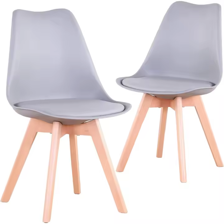 4 Sillas Comedor Mornas con Asiento Tapizado y Patas Mara Haya Iales para Comedor, Cocina, Sala Estar, Dormitorio (Marrón) - 1
