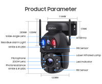 Cámara de Seguridad Solar SHIWOJIA 6MP 4G Panela Energética de 20W Zoom 20X Visión Nocturna - details 14