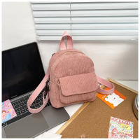 Mochila De terciopelo de pana para mujer, bolso escolar de versión coreana, sencillo, informal, pequeño, 2024 - details 35