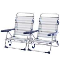 Sillas de playa plegables convertibles en cama de aluminio y textileno 53x20x78cm con antivuelco - details 1